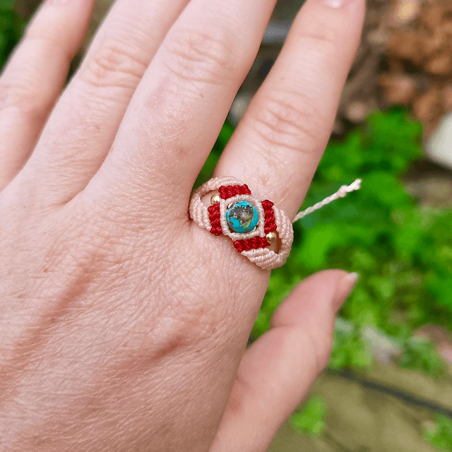 Bague "Maïa" Turquoise (Taille réglable)