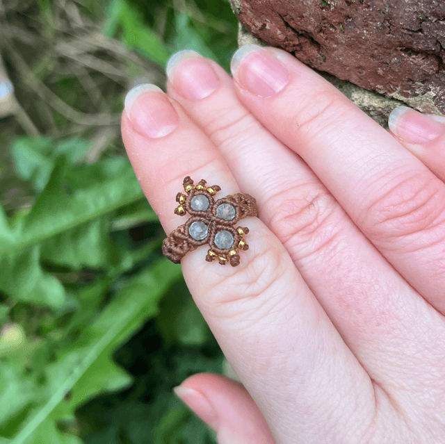 Bague « Pléioné » TOPAZE BLEUE (T.50-51)