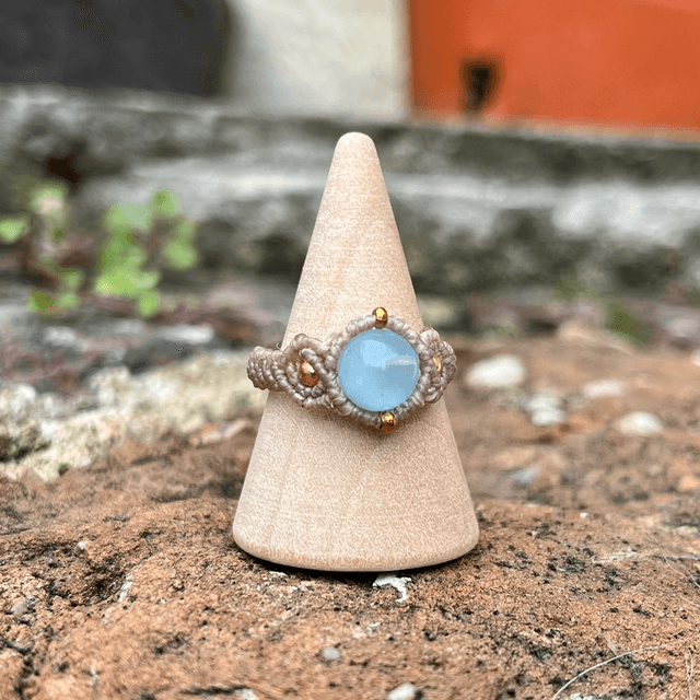 Bague « Alcyone » Aigue marine (T.56-57)