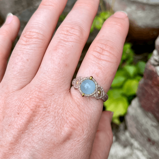 Bague « Alcyone » Aigue marine (T.56-57)