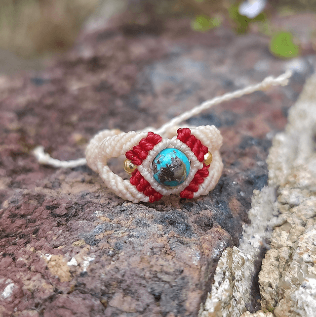 Bague &quot;Maïa&quot; Turquoise (Taille réglable)